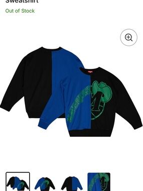 NBA Mitchell & Ness Black and Royal Blue Hardwood Classics Sweatshirt